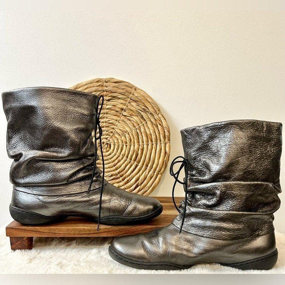 Trippen Metallic Leather Mid Rise Ankle Boots Size 36/6 - Picture 4 of 13